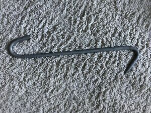 Large NICE Vtg S HOOK steel meat butcher kitchen freezer dress hunting, 22.5”