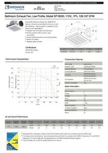 Greenheck Bathroom Exhaust Fan SPB-200 New Open Box