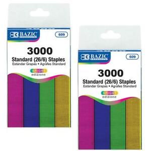 Standard (26/6) Metallic Colored Staples | 3,000 count