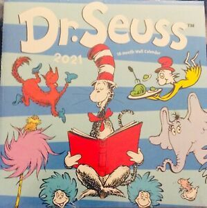 Dr. SEUSS 2021 16 Month Wall Calendar 10” X 10” Cat In The HaT The Grinch HORTON