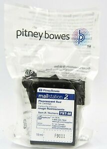 New Genuine Pitney Bowes 797-M Ink Cartridge Fluorescent Red OEM Sealed