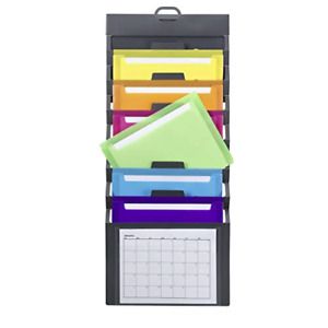 Smead Cascading Wall Organizer, 6 Removable Folder Pockets, Letter Size, Gray