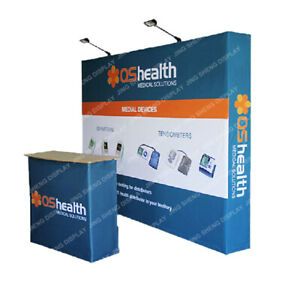 10ft Pop Up Stand Back Wall Trade Show Display Booth with Custom Graphic Print