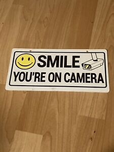 Smile You&#039;re on Camera Sign Video Surveillance Signs 11&#034;x 7&#034; UV Protected cctv