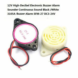 12V High-Decibel Electronic Active Buzzer Alarm DC3-24V Continuous Sounder 3105A