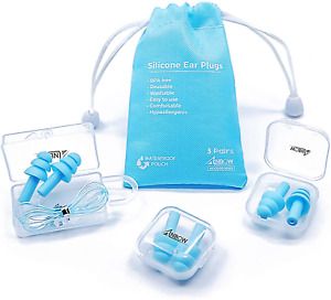 Silicone Ear Plugs ANBOW Waterproof Noise Reduction Earplugs for Sleeping