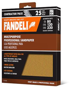 Fandeli Assorted Grits (80,120,220), Sandpaper Sheets, Multipurpose For Furnitur