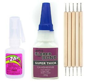 PACER ZAP &#039;THIN&#039; PT09 &amp; Kleber Bond CA Adhesive &#039;SUPER THICK&#039; &amp; 5 Dotting Tools