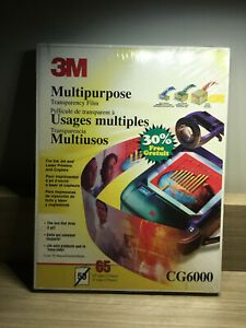 3M Clear Multipurpose Transparency Film w/ Sensing Stripe Letter Size 65ct Box