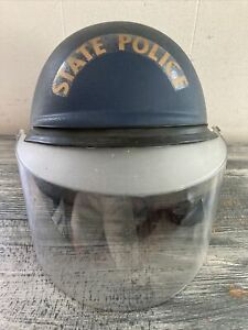 Vintage State Police Riot/Motorcycle Helmet W/Faceshield