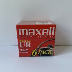 Maxell UR60 Audio Cassette Tapes 6 Pack - NEW SEALED!