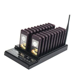 999 Channel Restaurant Wireless Paging Queuing System with 20 Call Coaster Pages