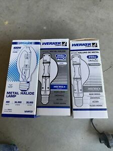 3 Metal halide lamps. 250 W, 400 W
