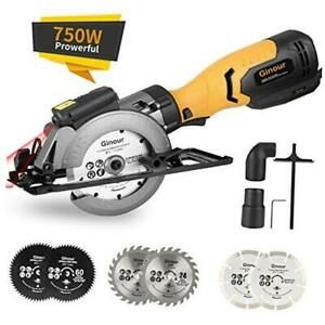 Mini Circular Saw,  6.2A Small Power Saw with Laser Guide, 6 Blades(2 pcs 5&#034; &amp;