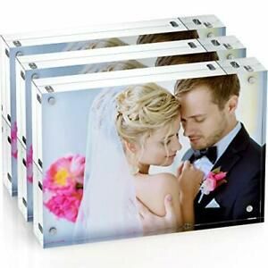 Unum Clear Acrylic 5x7 Picture Frame Magnetic Floating Picture Frames / Photo...