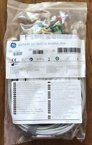 2104724-001 GE LEADWIRE ECG/EKG LEAD SET, BASE 10, BANANA, AHA Never Used