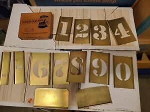 Vintage Reese&#039;s Adjustable Brass Stencils Large 2.5&#034; Tall Numbers