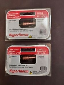 2-Genuine Hypertherm Electrode 220842 10A 105A Plasma 45XP 65 85 105 HRT 5 Pack