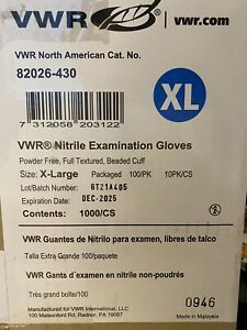 VWR Nitrile Exam Gloves, XL, 1000 Pcs