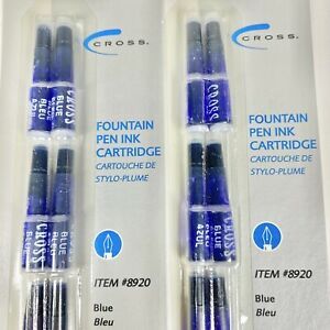 Cross Fountain Pen Ink Cartridges #8920 Blue 12 Tubes Sealed New