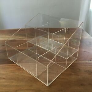 Multi-Compartment Acrylic Display Holder - 10&#034; x 9&#034; - Clear - Accessories