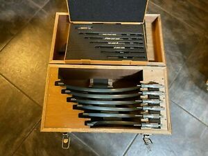 Mitutoyo outside micrometer set 2&#034; to 12&#034; in wooden case No. 103-909
