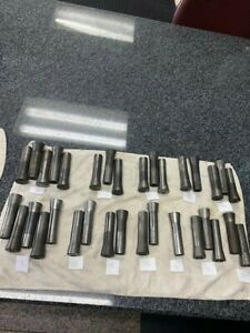 COLLET LOT - 4&#034; long, 1-1/4&#034; wide, 33 pieces total, 12 different sizes