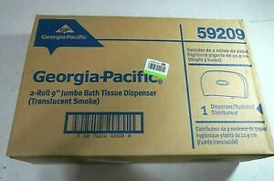 Georgia Pacific GP 59209 2 Roll 9&#034; Jumbo Bath Tissue Dispenser Translucent Smoke
