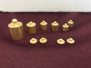 10-Pc Brass Gram Scale Weight Set - Refer to Item Description Below - Preowned
