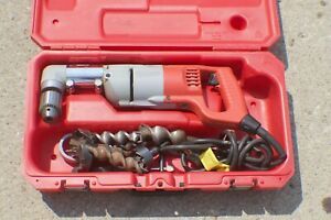 Milwaukee 1107-1 1/2&#034; Right Angle Corded Drill with Bits in Case