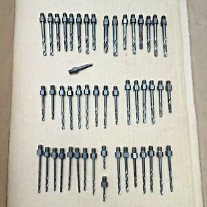 Aircraft Tools (50) 1/4-28 Threaded Drill Bits (used) 40,30,20,13,10,1/4  TDB-13