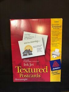 AVERY Textured Postcards 120 Heavyweight Cards for Inkjet Printer #3380 opened