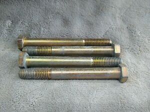 (4) Hex Head 1/2-13 x 4-1/2 Grade 8 Bolts Zinc Plated Cap Screws NOS