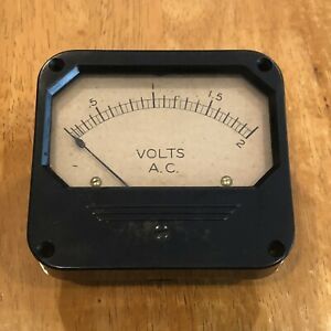 Large Vintage Instrument Panel Gauge Meter Volts A.C. 0-2 Steampunk Industrial