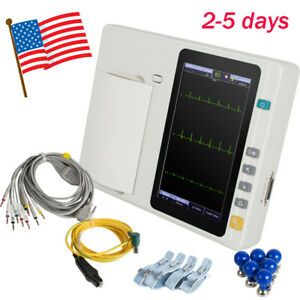 Portable 7’’ Touch Digital 3 Channel Electrocardiograph Cardio ECG/EKG Machine