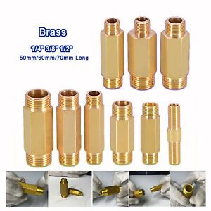 BSP Male x Male Brass Fitting Lengthen Hex Nipple Pipe Connector 1/8 1/4 3/8 1/2