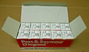 BOX OF 10 PASS &amp; SEYMOUR PSL615-P TURNLOK PLUG 15A 250V 2P NEMA L6-15P (2 AVAIL)