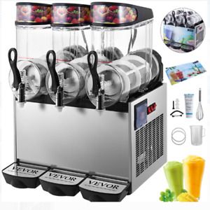 VEVOR 110V Slushy Machine 12Lx3 Bowl Frozen Drink 900W Margarita Maker for Super