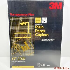 3M Transparency Film for Copiers, PP2200, New, Factory Sealed, 100 Sheets