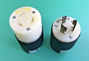 1 SET OF HUBBELL TWIST-LOCK MALE PLUG / FEMALE CONNECTOR 20A 125V