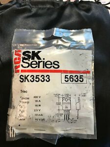 10 pcs RCA SK3533 Triacs, 400Volt, 16 Amp, TO-220 Case New