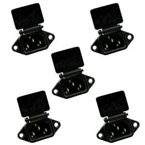 5xIEC320 C14 3P Screw Mount Male Power Socket Cover 10A 250V For Boat AC-04C EP