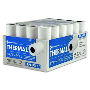 Member&#039;s Mark Thermal Receipt Paper Rolls, 2 1/4&#034; X 50&#039; , 48 Rolls