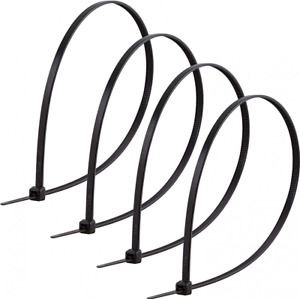 PowerGear Black Cable, 14 Long, Multipurpose Large Zip, 25 Pack,