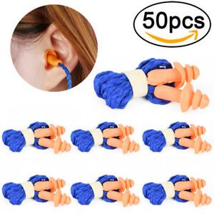 10X Soft Silicone Corded Ear Plugs Reusable Hearing Protection Earplugs 20LO