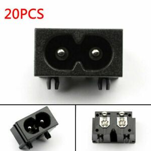 20 IEC320 C8 2 Pin Male Power Socket With Switch 2.5A 250V For Boat DIY AC-20A T