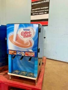 &#034;SILVER KING&#034; H.D. COMMERCIAL REFRIGERATED 3 FLAVORS COFFEE CREAMER DISPENSER
