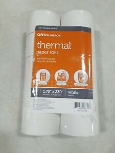 New in Pkg. Office Depot® Thermal Paper Rolls, 1 75&#034; x 230&#039;, White,  10  Rolls
