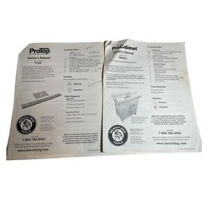 ProTop Standard Owner&#039;s Manual CB400u and RT400 Bench Dog Tools - 2 Manuals