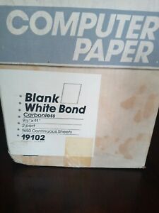 Computer Paper Blank White Bond Carbonless 9 1/2 X 11 2 Part